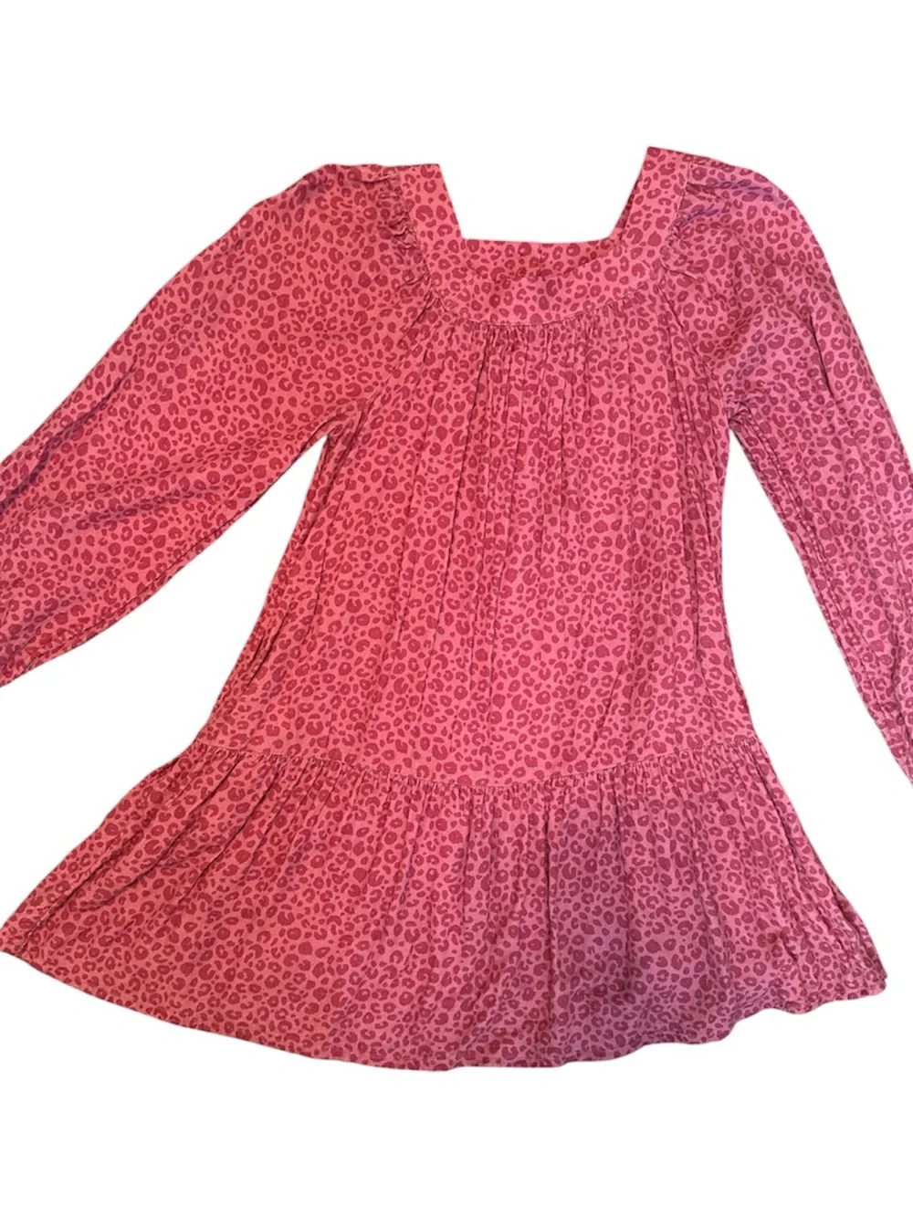 Cat & Jack Pink Leopard Print Square Neck Dress